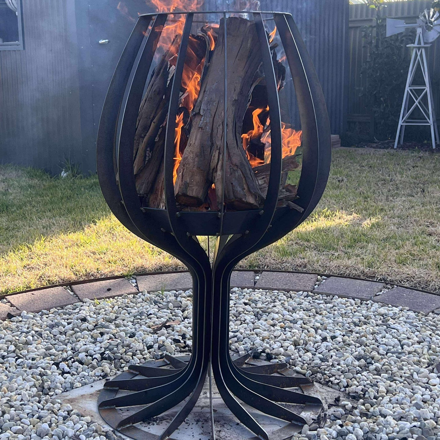 Wineglass fire pit