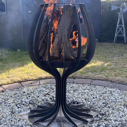 Wineglass fire pit